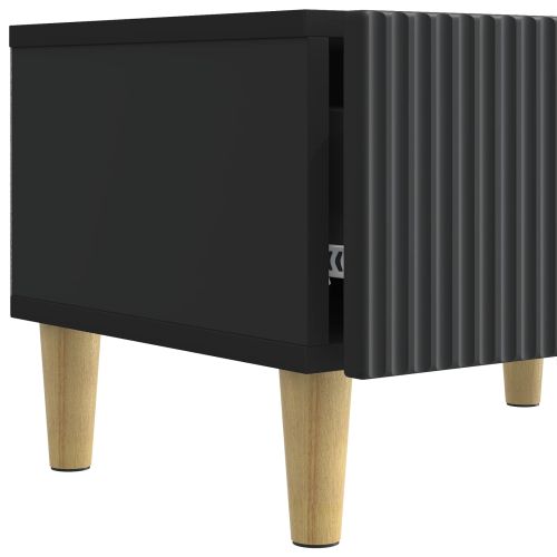 ТВ шкаф с чекмедже Черно 147 x 34,5 x 30 см Инженерна дървесина