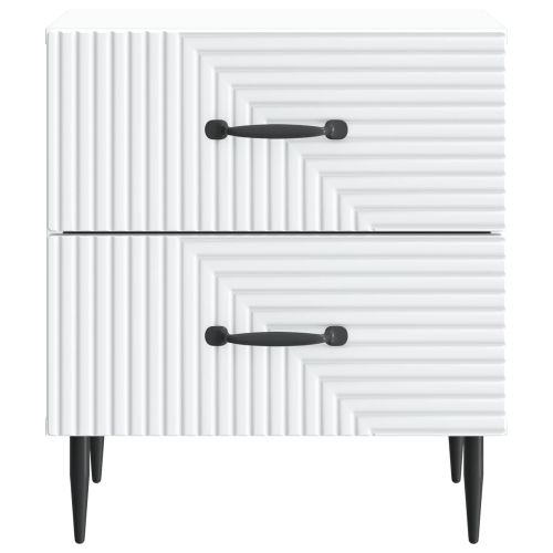 Нощен шкаф 2 pcs Бяло 43 x 34,5 x 47,5 см Инженерна дървесина