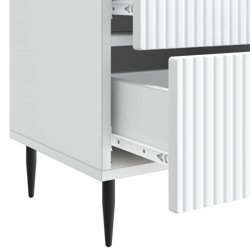 Нощен шкаф 2 pcs Бяло 43 x 34,5 x 47,5 см Инженерна дървесина