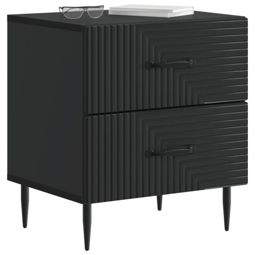 Нощен шкаф Черно 43 x 34,5 x 47,5 см Инженерна дървесина