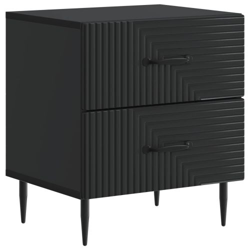 Нощен шкаф 2 pcs Черно 43 x 34,5 x 47,5 см Инженерна дървесина