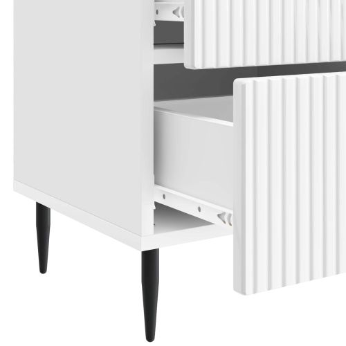 Нощен шкаф с чекмедже 2 pcs Бял гланц 43 x 34,5 x 47,5 см