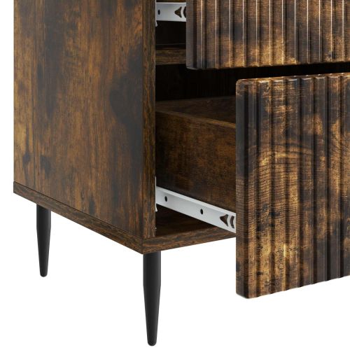Нощен шкаф с чекмедже 2 pcs Опушен дъб 43 x 34,5 x 47,5 см