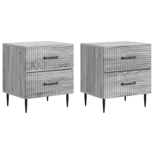 Нощен шкаф с чекмедже 2 pcs Сива сонома 43 x 34,5 x 47,5 см