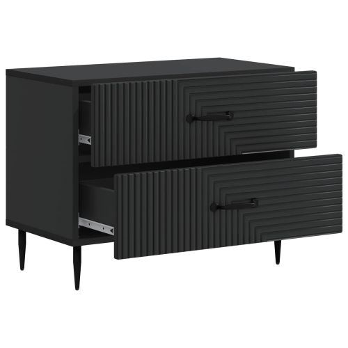 Нощен шкаф Черно 62 x 34,5 x 47,5 см Инженерна дървесина