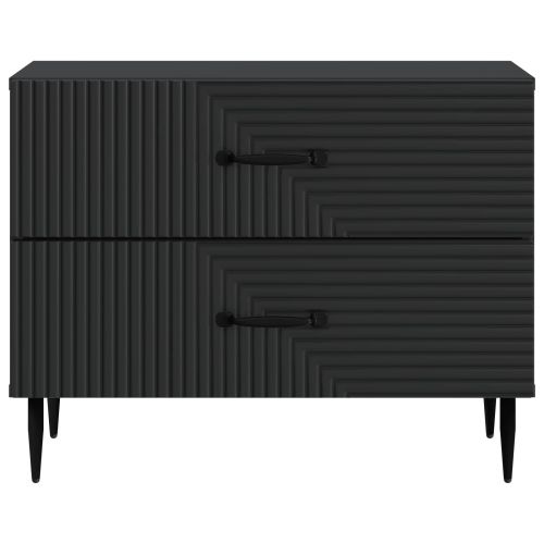 Нощен шкаф Черно 62 x 34,5 x 47,5 см Инженерна дървесина
