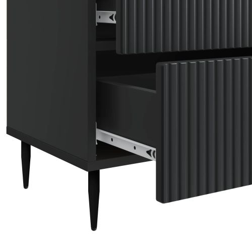 Нощен шкаф Черно 62 x 34,5 x 47,5 см Инженерна дървесина