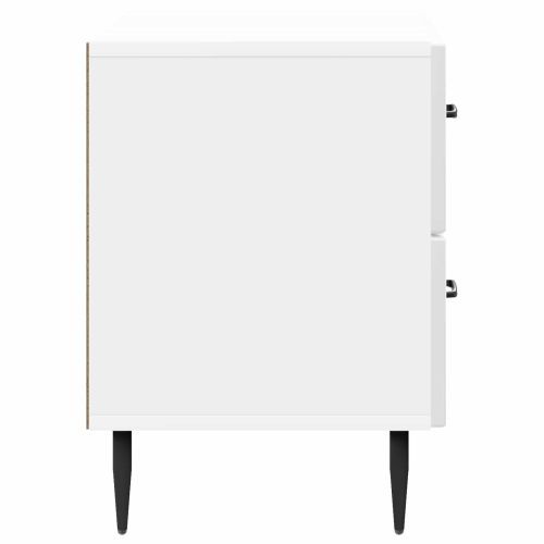 Нощен шкаф Бял гланц 62 x 34,5 x 47,5 см Инженерна дървесина