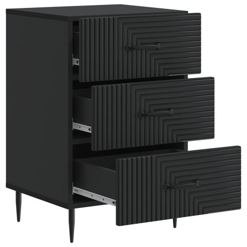 Нощен шкаф Черно 43 x 41 x 66,5 см Инженерна дървесина