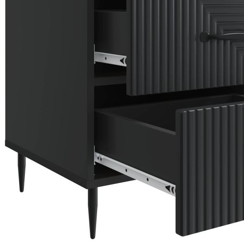 Нощен шкаф Черно 43 x 41 x 66,5 см Инженерна дървесина