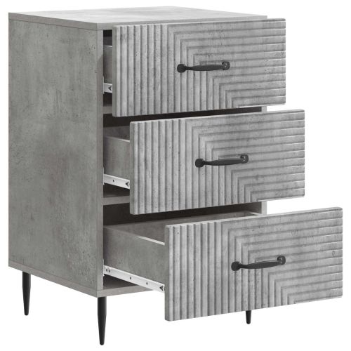 Нощен шкаф Бетонно сиво 43 x 41 x 66,5 см Инженерна дървесина