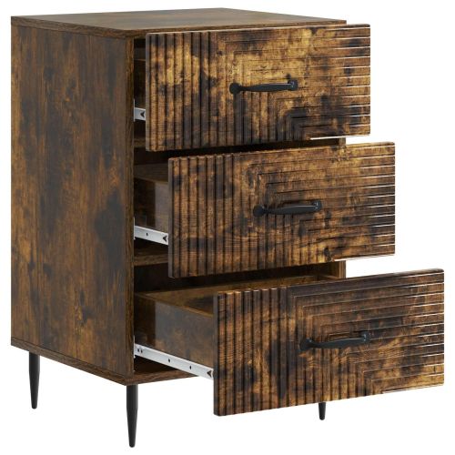 Нощен шкаф Опушен дъб 43 x 41 x 66,5 см Инженерна дървесина