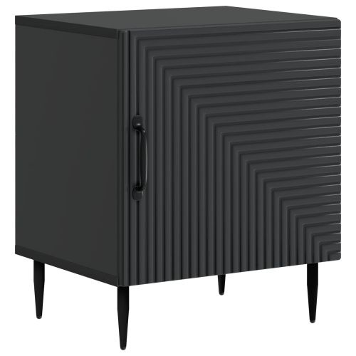 Нощен шкаф Черно 43 x 34,5 x 50 см Инженерна дървесина