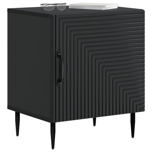 Нощен шкаф Черно 43 x 34,5 x 50 см Инженерна дървесина
