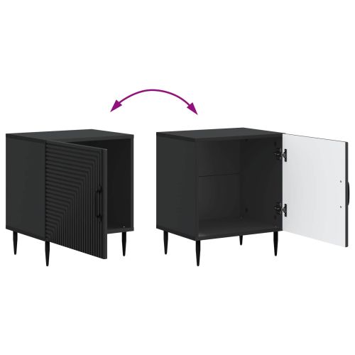Нощен шкаф 2 pcs Черно 43 x 34,5 x 50 см Инженерна дървесина
