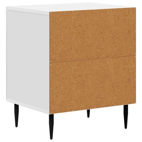 Нощен шкаф Бял гланц 43 x 34,5 x 50 см Инженерна дървесина