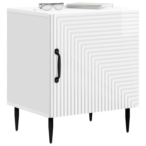 Нощен шкаф 2 pcs Бял гланц 43 x 34,5 x 50 см