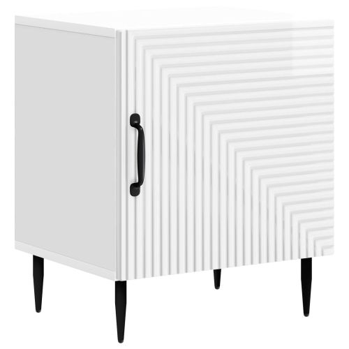 Нощен шкаф 2 pcs Бял гланц 43 x 34,5 x 50 см
