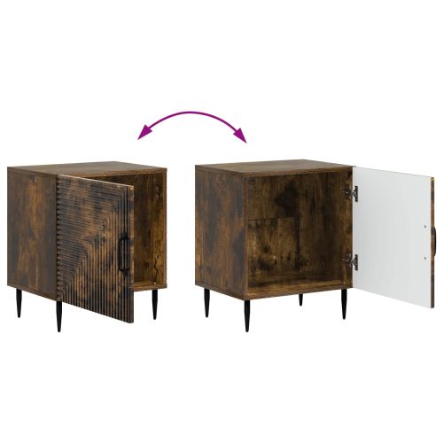 Нощен шкаф 2 pcs Опушен дъб 43 x 34,5 x 50 см