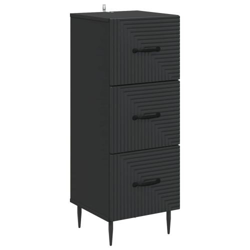 Чекмеджетен шкаф Черно 33 x 34,5 x 89,5 см Инженерна дървесина