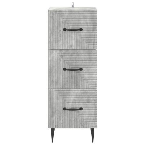 Чекмеджетен шкаф Бетонно сиво 33 x 34,5 x 89,5 см
