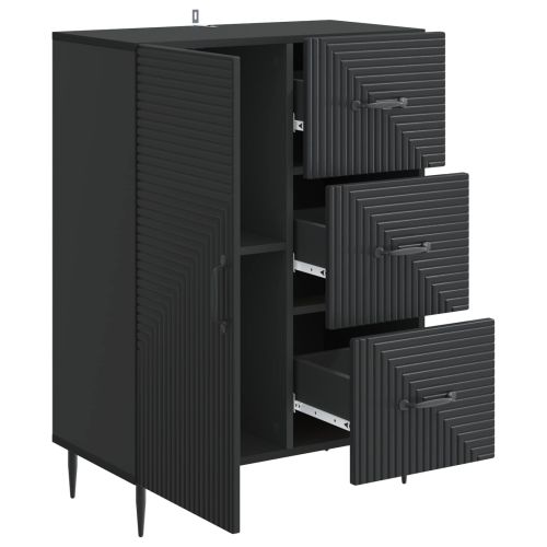 Служебен шкаф Черно 66 x 34,5 x 89,5 см Инженерна дървесина