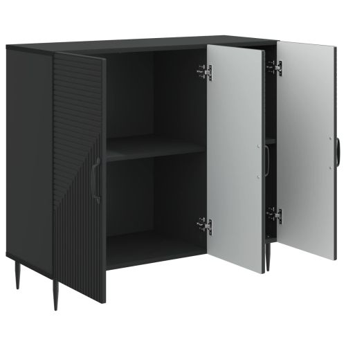 Служебен шкаф Черно 89 x 34,5 x 80 см Инженерна дървесина