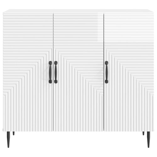 Служебен шкаф Бял гланц 89 x 34,5 x 80 см Инженерна дървесина