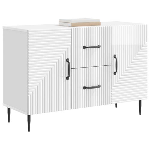 Служебен шкаф Бял гланц 89 x 34,5 x 60 см Инженерна дървесина