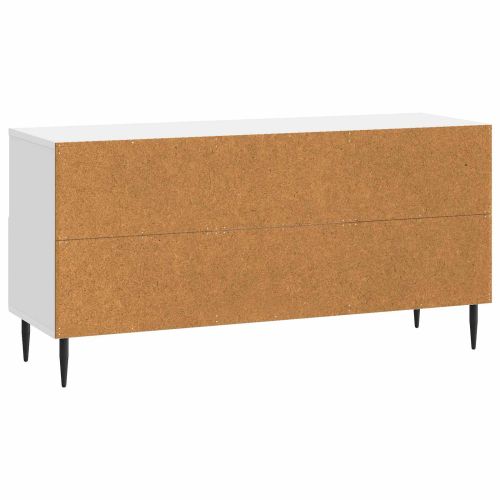 ТВ шкаф Бял гланц 102 x 34,5 x 50 см Инженерна дървесина