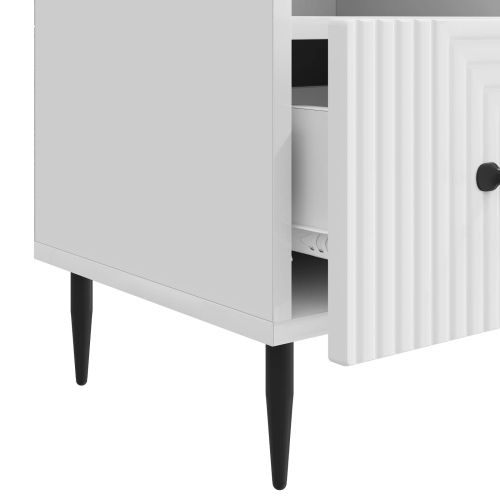 ТВ шкаф Бял гланц 102 x 34,5 x 50 см Инженерна дървесина