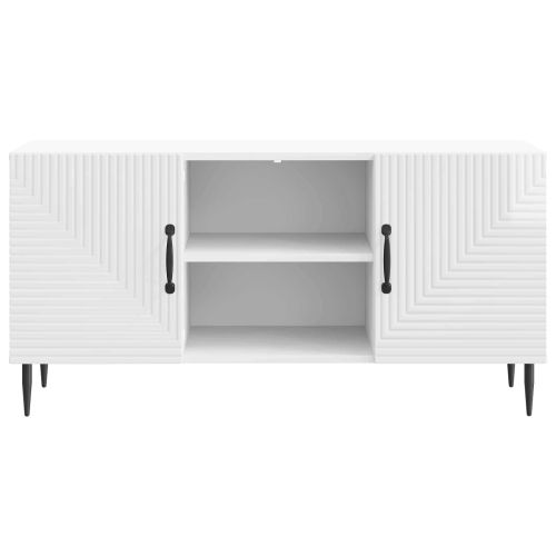 ТВ шкаф Бял гланц 102 x 34,5 x 50 см Инженерна дървесина