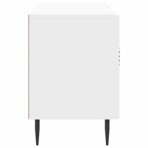 ТВ шкаф Бял гланц 102 x 34,5 x 50 см Инженерна дървесина