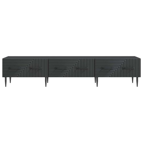 ТВ шкаф с чекмедже Черно 147 x 34,5 x 30 см Инженерна дървесина