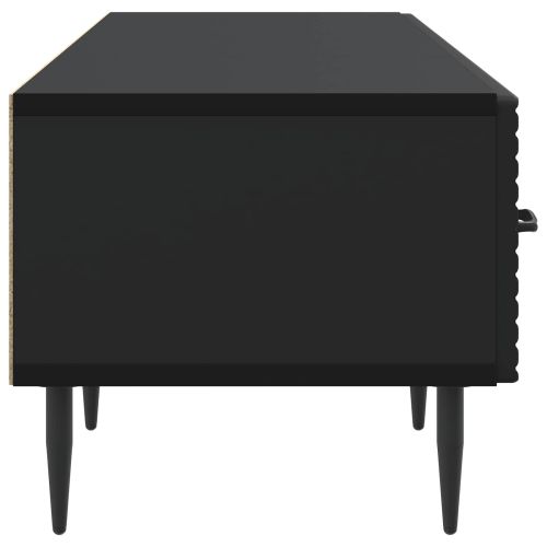 ТВ шкаф с чекмедже Черно 147 x 34,5 x 30 см Инженерна дървесина