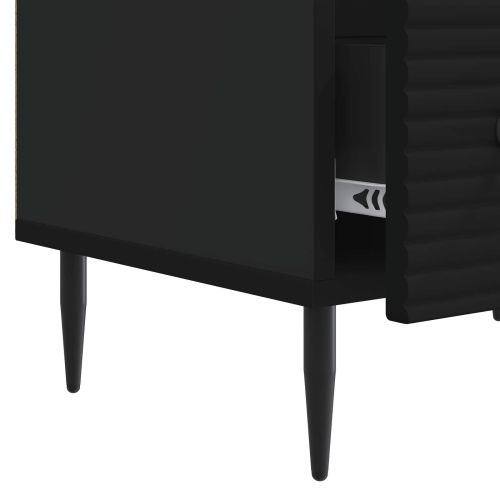 ТВ шкаф с чекмедже Черно 147 x 34,5 x 30 см Инженерна дървесина