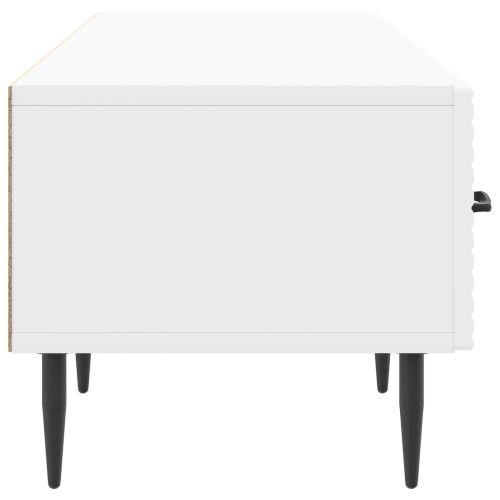 ТВ шкаф Бял гланц 147 x 34,5 x 30 см Инженерна дървесина