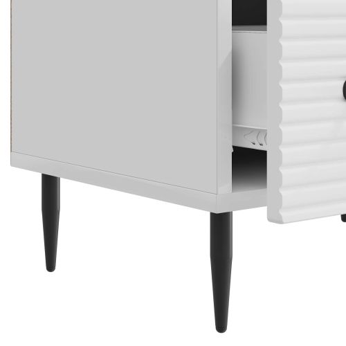 ТВ шкаф Бял гланц 147 x 34,5 x 30 см Инженерна дървесина