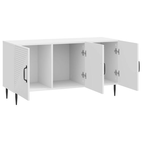 ТВ шкаф Бял гланц 99 x 34,5 x 50 см Инженерна дървесина