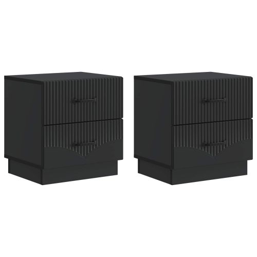 Нощен шкаф 2 pcs Черно 43 x 34,5 x 44,5 см Инженерна дървесина