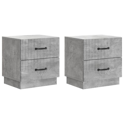 Нощен шкаф с чекмедже 2 pcs Бетонно сиво 43 x 34,5 x 44,5 см