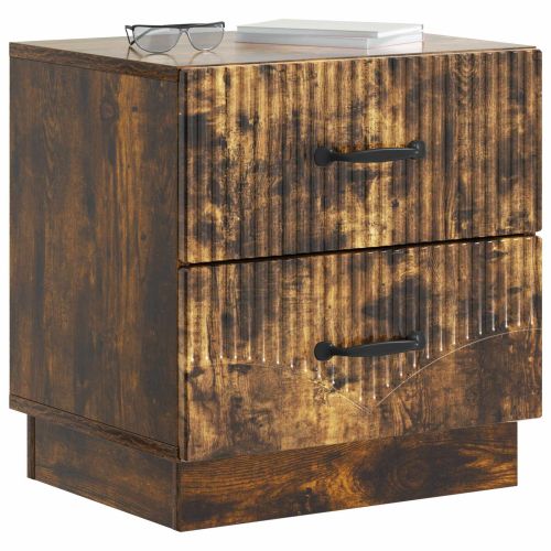 Нощен шкаф Опушен дъб 43 x 34,5 x 44,5 см Инженерна дървесина