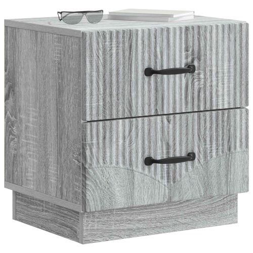 Нощен шкаф с чекмедже 2 pcs Сива сонома 43 x 34,5 x 44,5 см