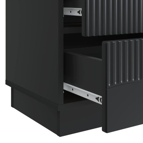 Нощен шкаф Черно 62 x 34,5 x 44,5 см Инженерна дървесина