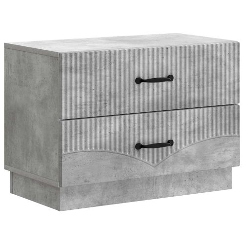 Нощен шкаф Бетонно сиво 62 x 34,5 x 44,5 см Инженерна дървесина