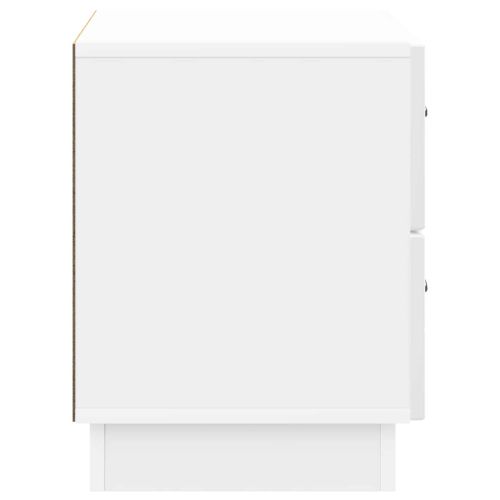 Нощен шкаф Бял гланц 62 x 34,5 x 44,5 см Инженерна дървесина