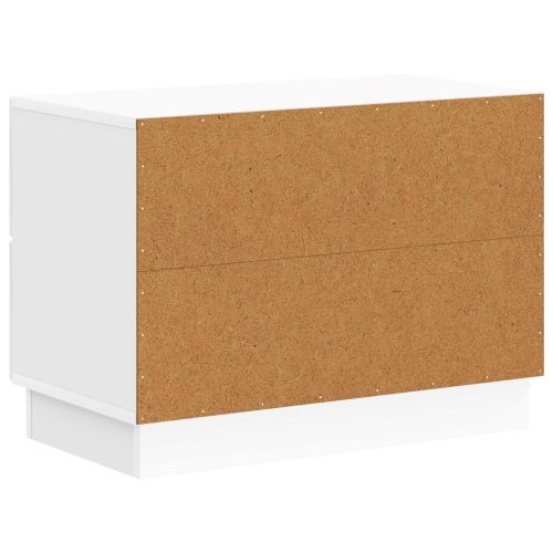Нощен шкаф Бял гланц 62 x 34,5 x 44,5 см Инженерна дървесина