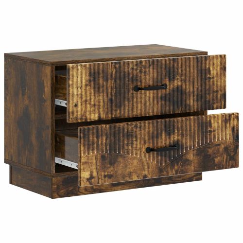 Нощен шкаф Опушен дъб 62 x 34,5 x 44,5 см Инженерна дървесина
