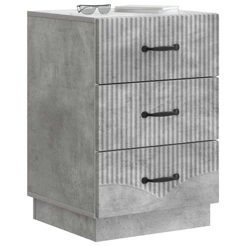 Нощен шкаф Бетонно сиво 43 x 41 x 63,5 см Инженерна дървесина