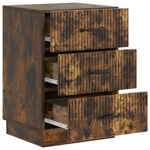 Нощен шкаф Опушен дъб 43 x 41 x 63,5 см Инженерна дървесина